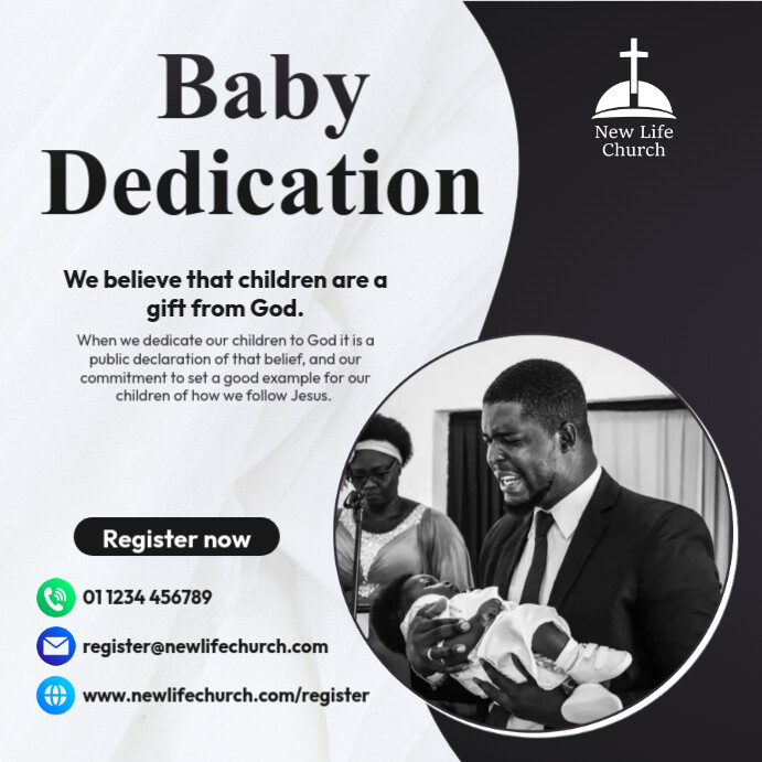 Dedication Posts church baby dedication Template | PosterMyWall