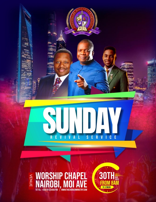 CHURCH BANNER (4) Flyer (US Letter) template