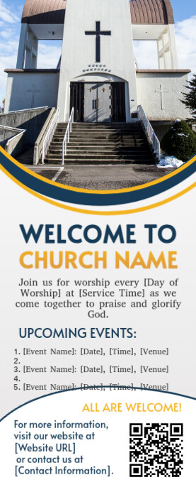 Church Banner Template Design Idea Роллерный баннер 2' × 5'