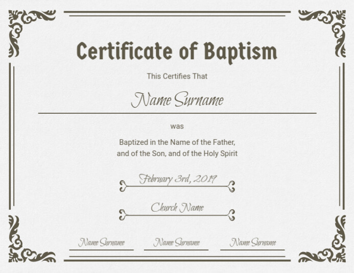 Free Printable Baptism Certificates Templates