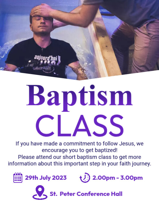 Church baptism class Template | PosterMyWall