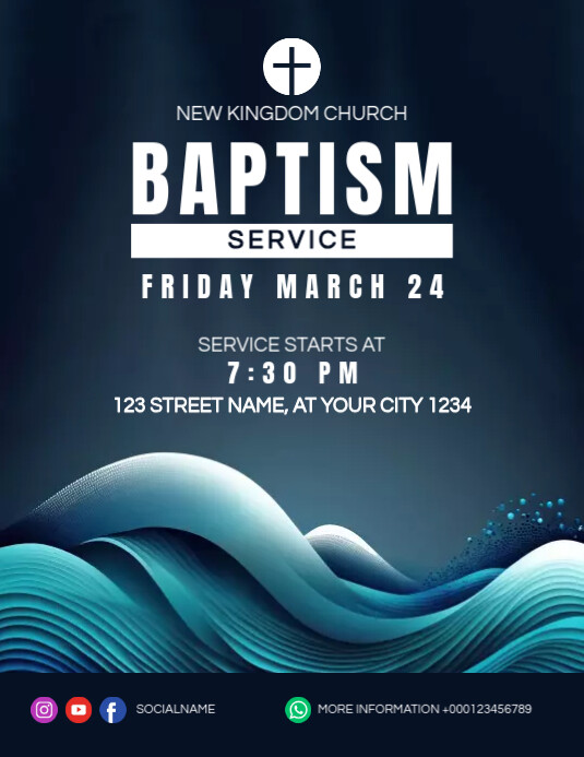 Church Baptism Service Template PosterMyWall