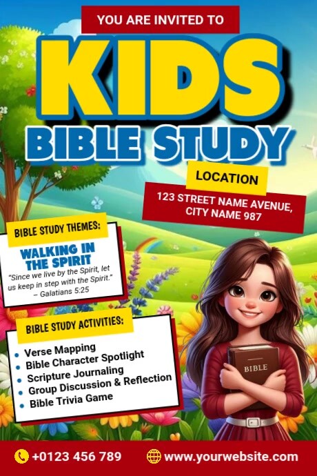 Church Bible Study Cartaz template