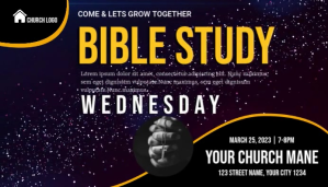 สีดำ Church Bible Study Blog Header Template