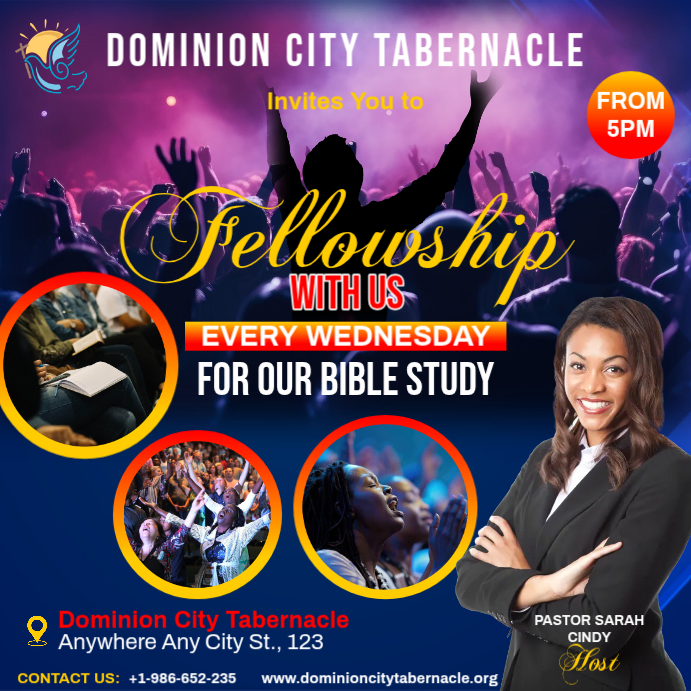 Church Bible Study Service Flyer Ad Template | PosterMyWall