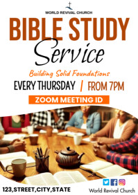 Church Bible Study Service Flyer A3 template