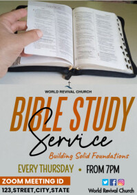 Church Bible Study Service Flyer A3 template