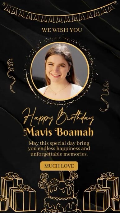 Church Birthday, Sweet 16 Rolka Instagram template
