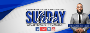 白色 Church Live Streaming Zdjęcie w tle na Facebooka Template