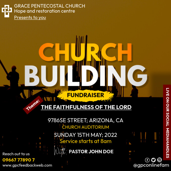 Church building fundraiser Template PosterMyWall