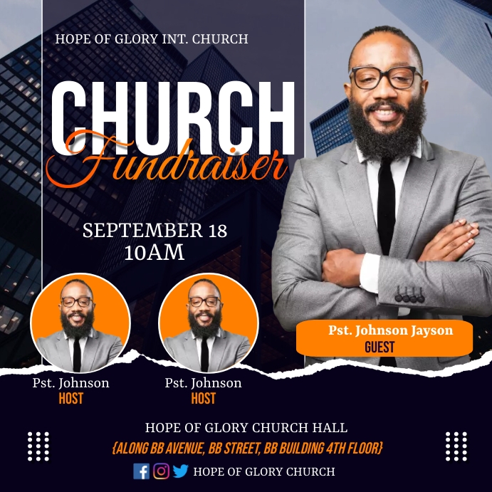 Church Raffle Graphics Church building fundraiser Template | PosterMyWall