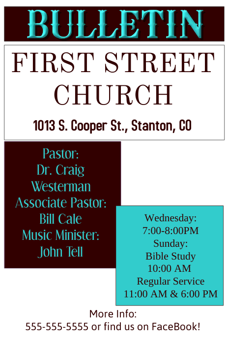 Church Bulletin Template | PosterMyWall