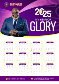 church calendar 2025 A3 template