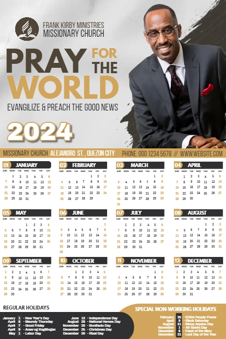 Church Calendar Template PosterMyWall