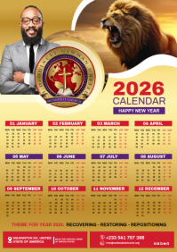 Church Calendar Template A3