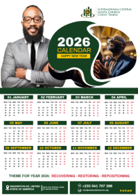 Church Calendar Template A3