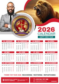 Church Calendar Template A3
