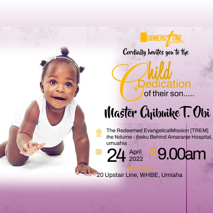 Church Child Dedication (10) Wpis na Instagrama template