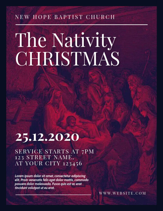 Church Christmas Flyer Template PosterMyWall Church Christmas Flyer Template PosterMyWall