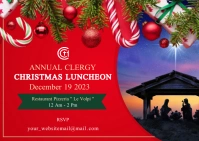 Church christmas lunch invitation corporate A6 template