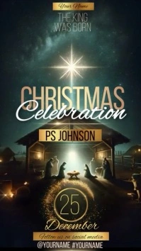 church christmas service design template Instagram-Story