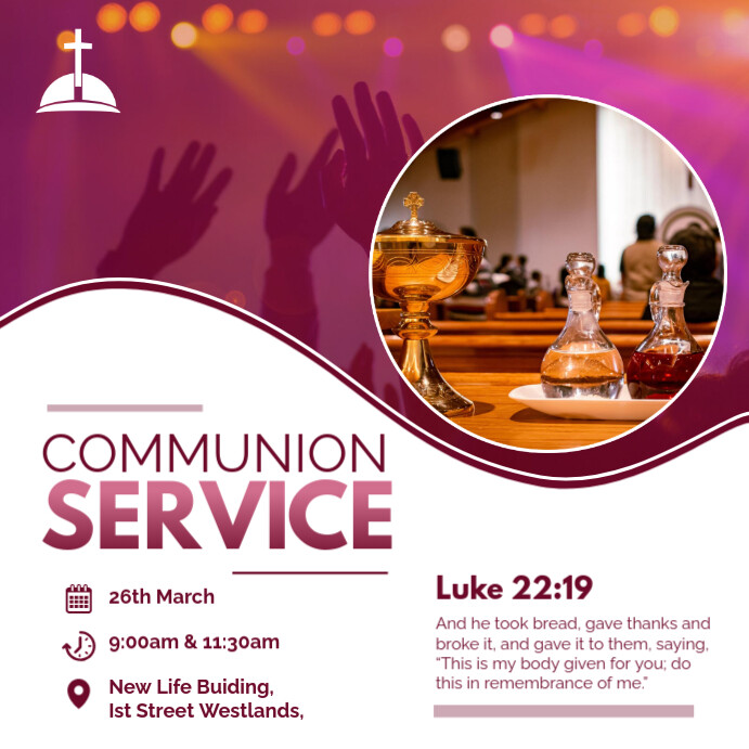 Church communion service Template | PosterMyWall