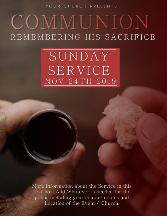 Church Communion Service Event Flyer Template | PosterMyWall