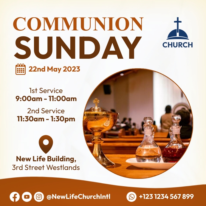 Church Communion Service flyer Template | PosterMyWall