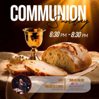 Church Communion Sunday event ad design template Square (1:1)