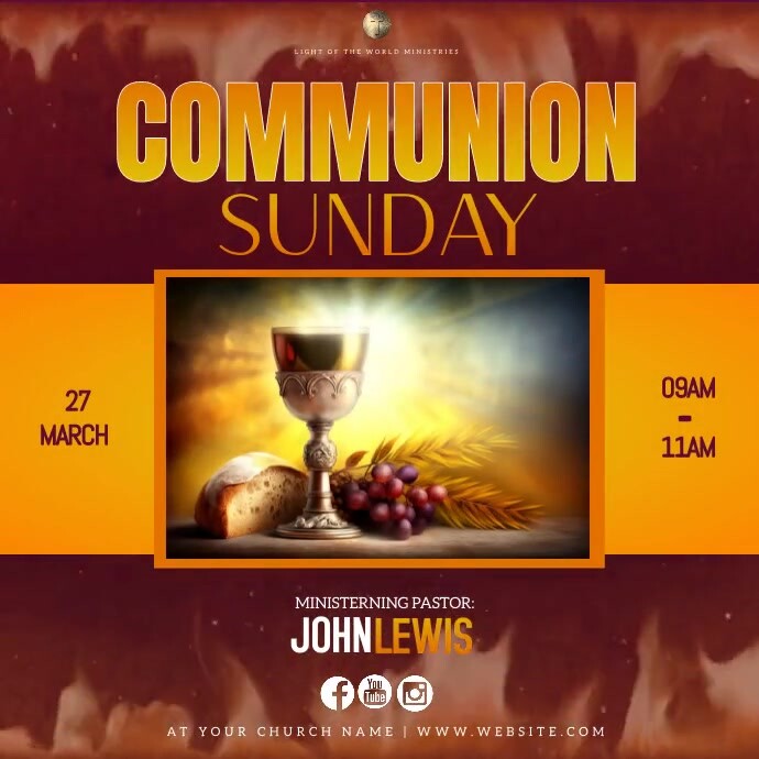 CHURCH COMMUNION SUNDAY EVENT TEMPLATE | PosterMyWall