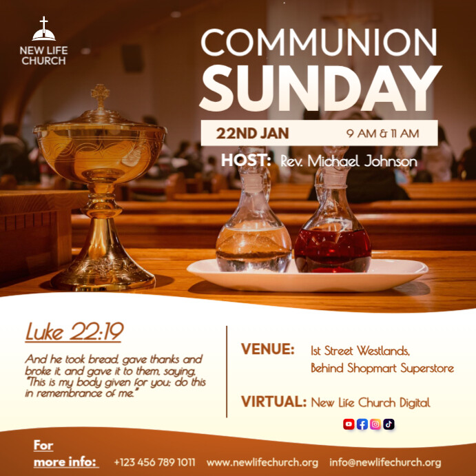 Copy of Church communion Sunday service flyer | PosterMyWall