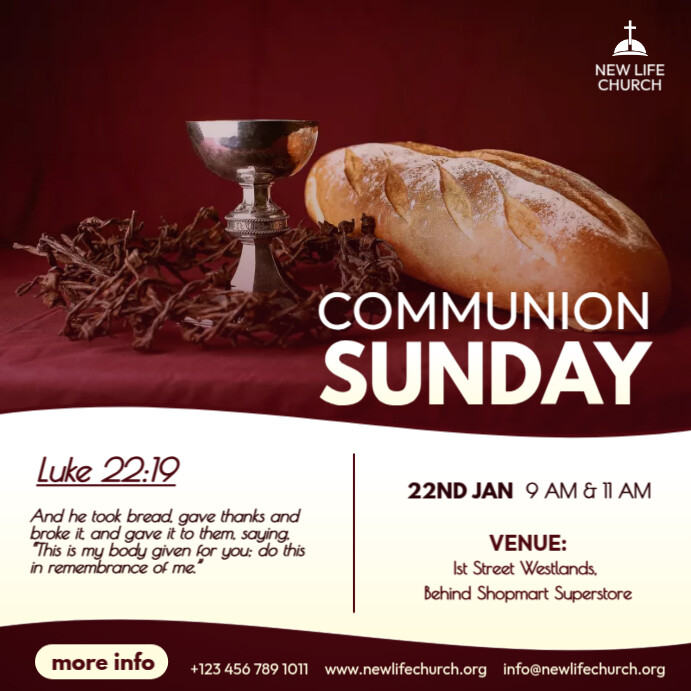 Copy of Church communion Sunday service flyer | PosterMyWall