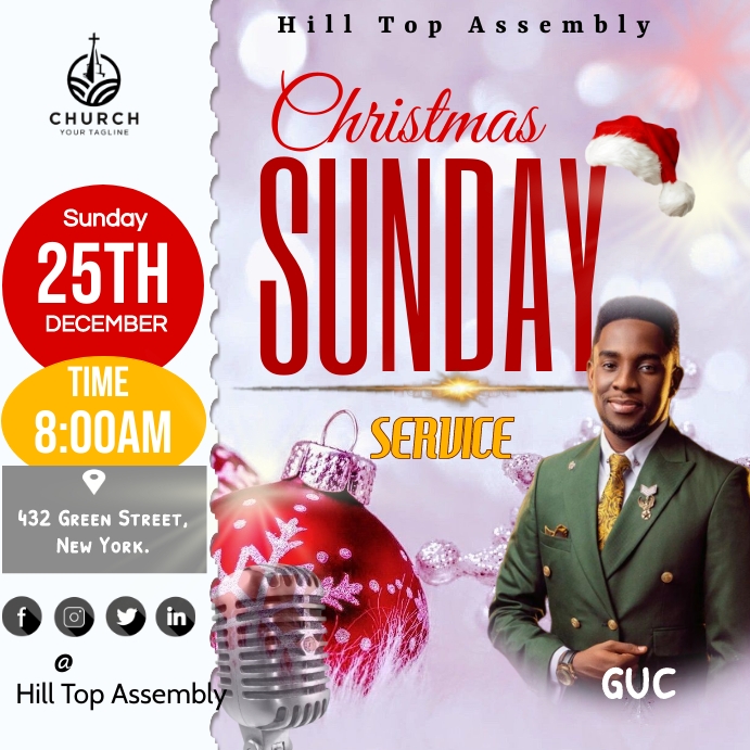 Church concert church Instagram Post template