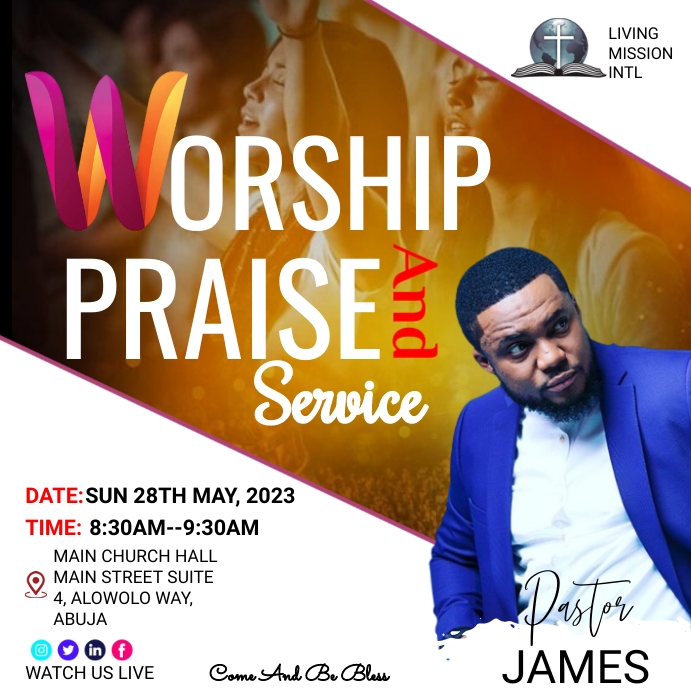 church concert flyer Instagram Post template