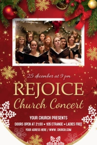 Church Concert Flyer Cartel de 4 × 6 pulg. template