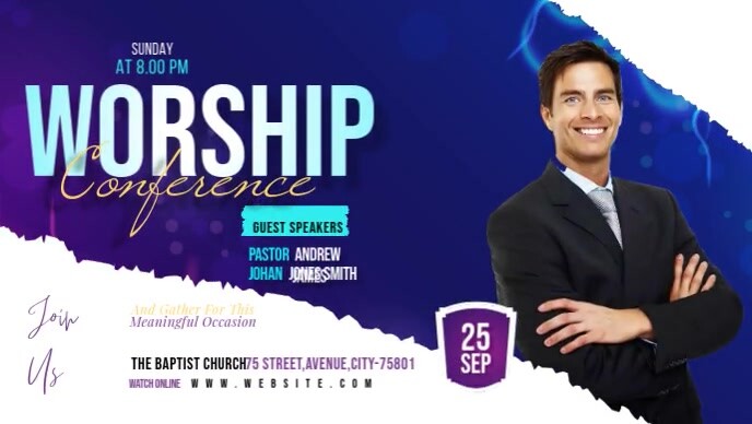 Church Conference (1) Facebook Cover Video (16:9) template