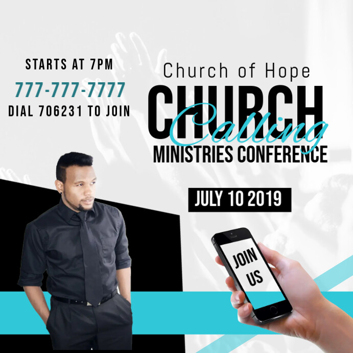 Convent Call Church Conference Call Template | PosterMyWall