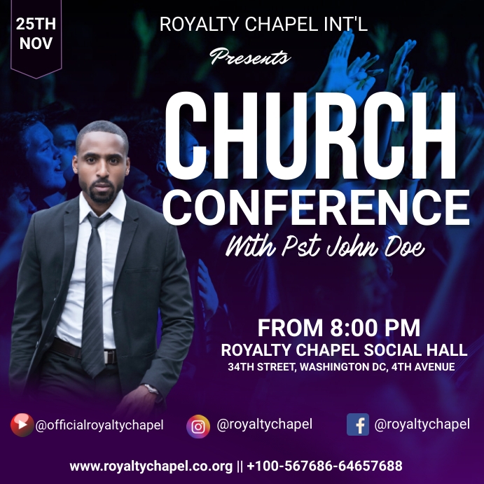 church conference Instagram Plasing template
