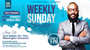 Blauw Weekly Sunday Service Twitter Post Template
