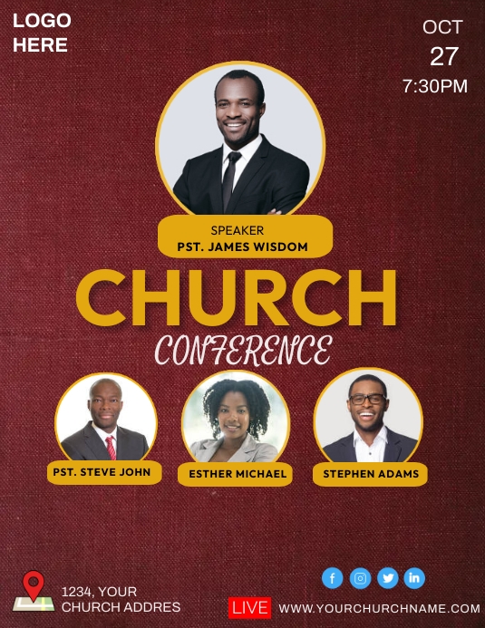 church conference flyer (17) template