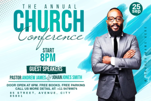 Turquesa Church Conference flyer 标签 Template