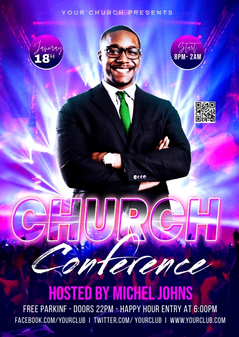 Church Conference flyer A6 template