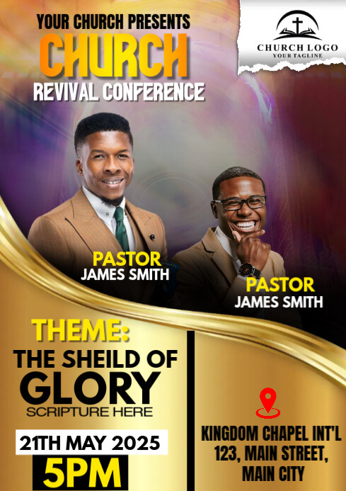 church conference flyer A4 template