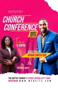 Church Conference flyer Half Page Wide template