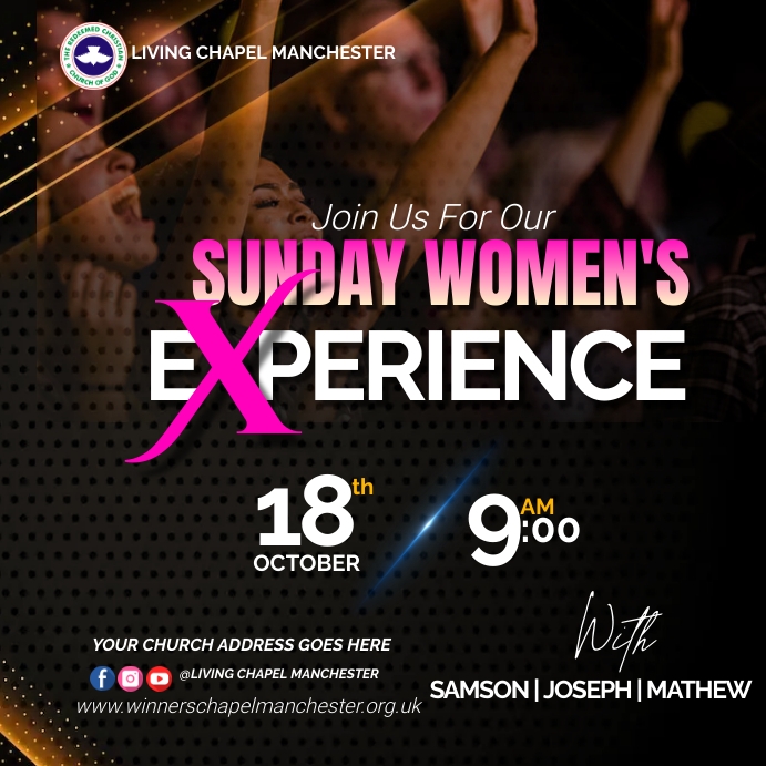 CHURCH CONFERENCE FLYER Publicação no Instagram template