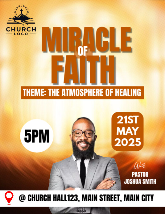 church conference flyer Folheto (US Letter) template
