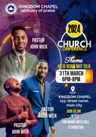 church conference flyer A3 template