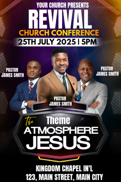 church conference flyer Cartaz template