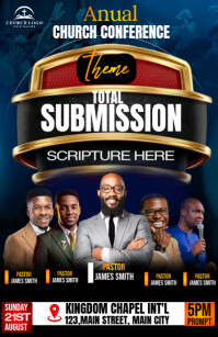 church conference flyer Media Página Ancho template