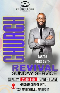 church conference flyer Demi-page de format Wide template
